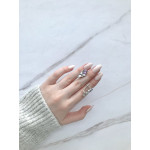 Срібні сережки з аметистом та фіанітом 143-621010