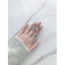 Срібні сережки з аметистом та фіанітом 143-621010