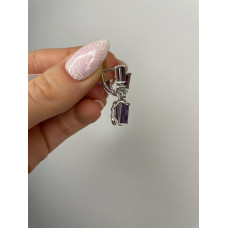 Срібні сережки з аметистом та гранатом 154-624110