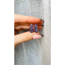 Срібні сережки з аметистом 199-62