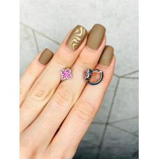 Срібні сережки з рожевим сапфіром 211-40