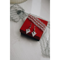 Срібні сережки з фіанітом Arrow-10