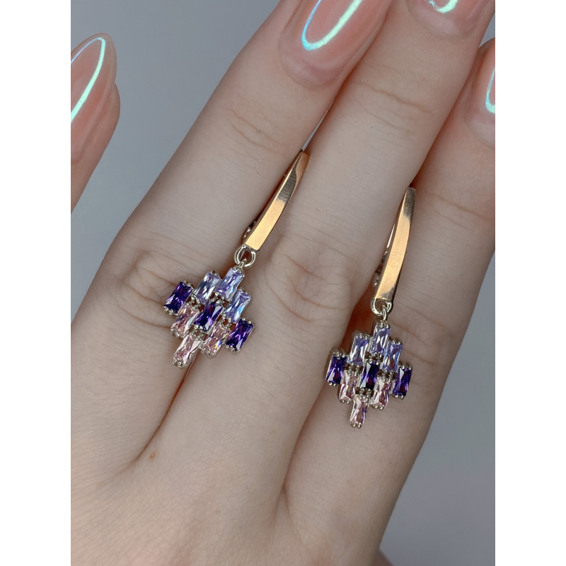 Срібні сережки з фіанітом Kript-626163