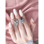 Срібні сережки з нано султанітом та фіанітом 143N-821010