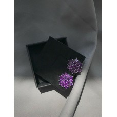 Срібні сережки з аметистом бразильським 179-61