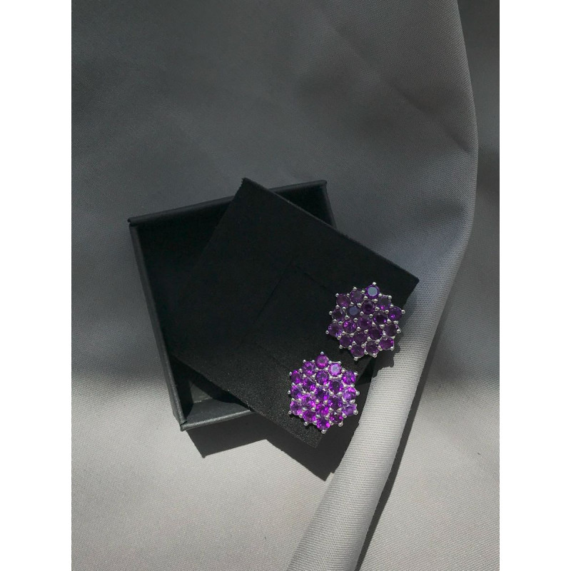 Срібні сережки з аметистом бразильським 179-61 