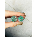 Срібні сережки з смарагдом 200-71