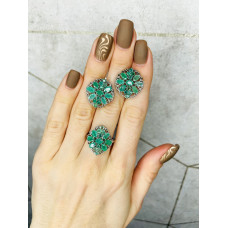 Срібні сережки з смарагдом 200-71