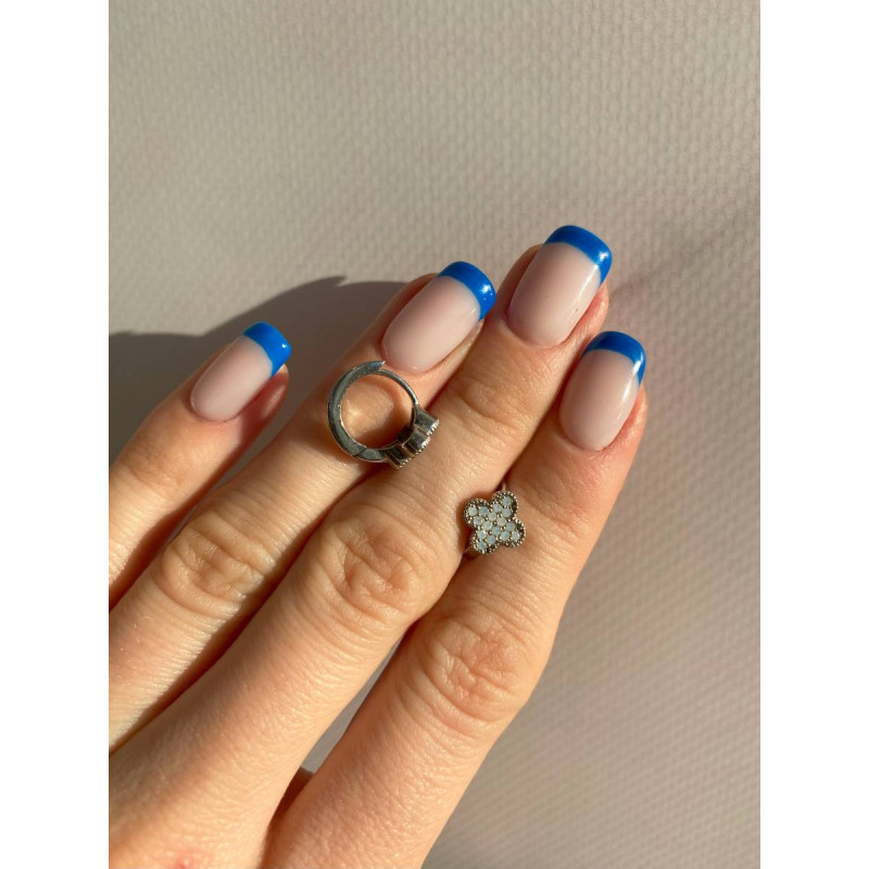 Срібні сережки з білим нано опалом 211N-55