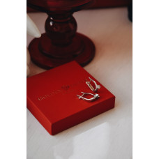 Срібні сережки з діамантом B036-14