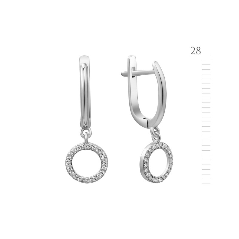 Срібні сережки з фіанітом B049CZ-10