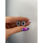 Срібні сережки з сапфіром 010-3187