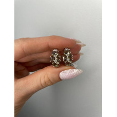 Срібні сережки з нано султанітом та фіанітом 032N-8210