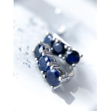 Срібні сережки з сапфіром 046-31