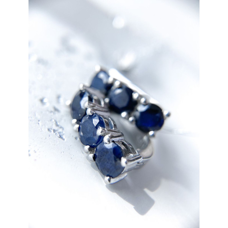 Срібні сережки з сапфіром 046-31