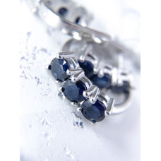 Срібні сережки з сапфіром 046-31