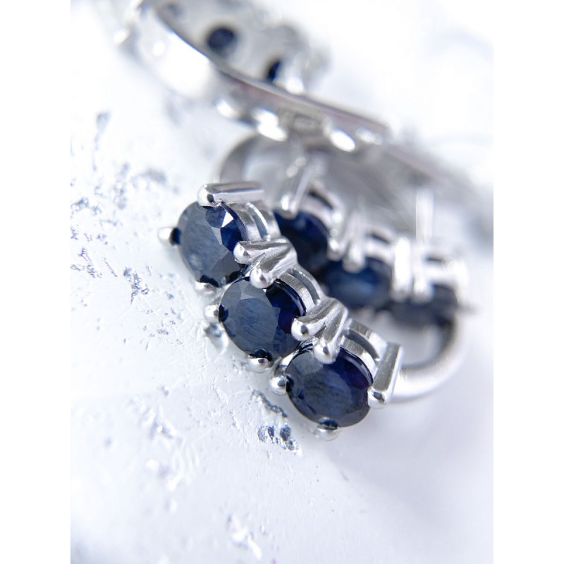 Срібні сережки з сапфіром 046-31