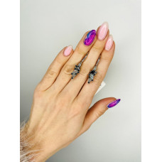 Срібні сережки з сапфіром та скай топазом 204-3139