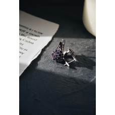 Срібні сережки з фіанітом Brusnichka-6162