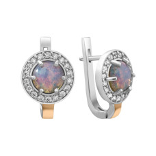 Срібні сережки з улекситом та фіанітом Laura-5510