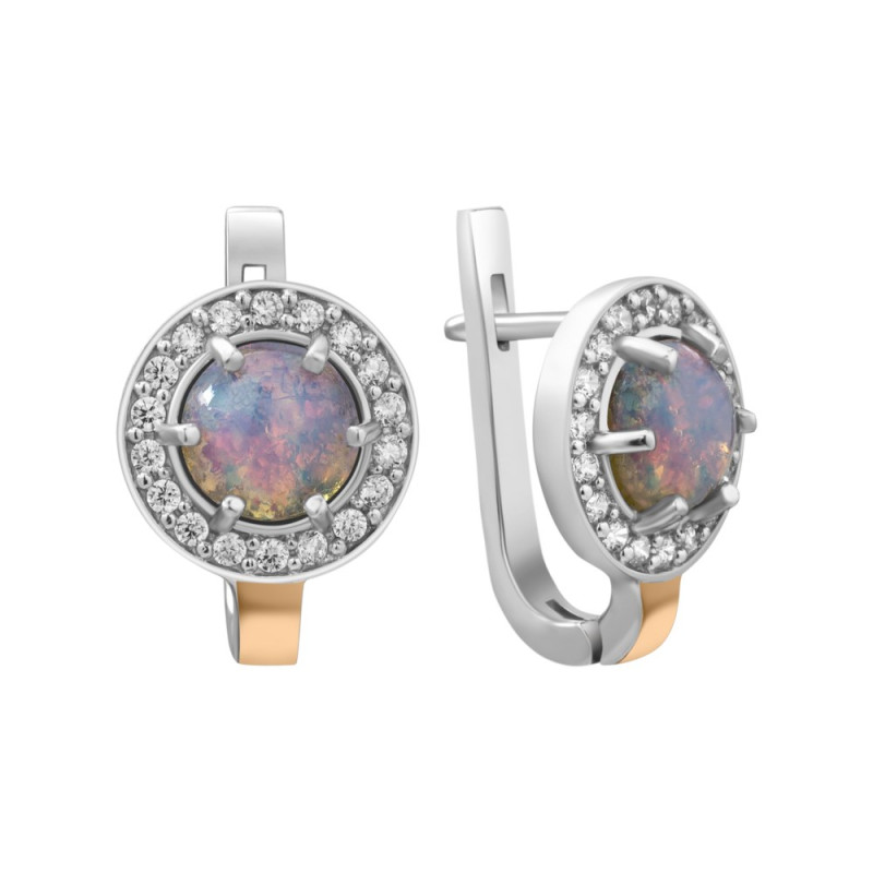 Срібні сережки з улекситом та фіанітом Laura-5510