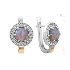 Срібні сережки з улекситом та фіанітом Laura-5510