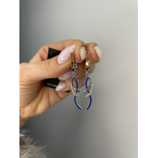 Срібні сережки з фіанітом Rozmary-3110