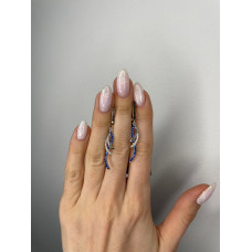 Срібні сережки з фіанітом Rozmary-3110