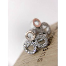 Срібні сережки з фіанітом Sfera-10