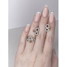 Срібні сережки з фіанітом Sfera-10