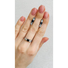 Срібні сережки з сапфіром та скай топазом 036-3139