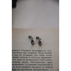 Срібні сережки з нано султанітом та фіанітом 076N-8210