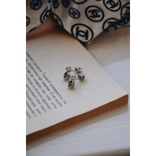 Срібні сережки з нано султанітом та фіанітом 076N-8210