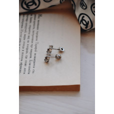 Срібні сережки з нано султанітом та фіанітом 076N-8210