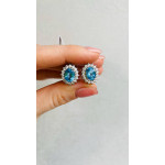 Срібні сережки з свіс топазом та фіанітом 085-3010