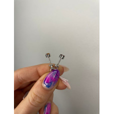 Срібні сережки з гранатом оранж 113-43