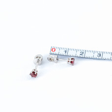 Срібні сережки з гранатом 123-41