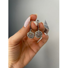 Срібні сережки з танзанітом та фіанітом 206-3510