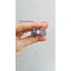 Срібні сережки з рожевим аметистом 226-63