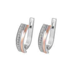 Срібні сережки з фіанітом Fidji-10