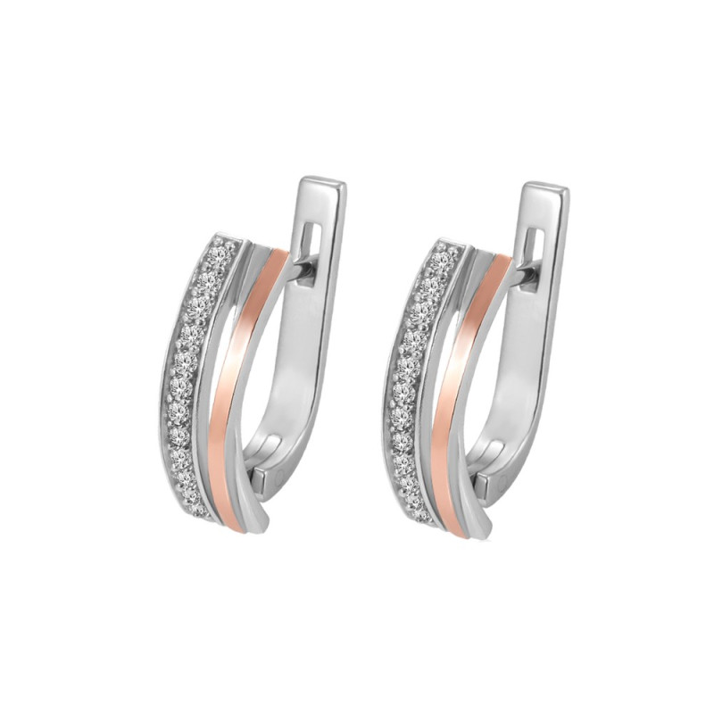 Срібні сережки з фіанітом Fidji-10