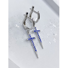 Срібні сережки з фіанітом S174-31