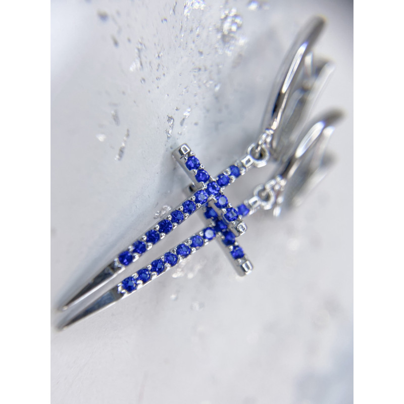 Срібні сережки з фіанітом S174-31