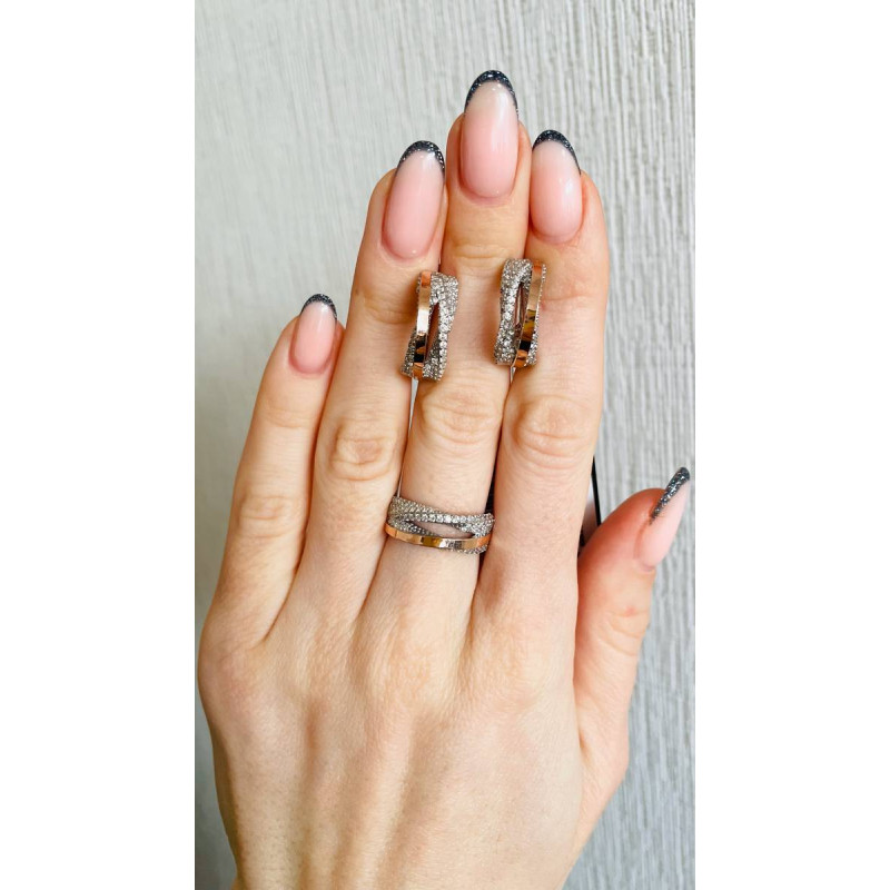 Срібні сережки з фіанітом Shalet-10