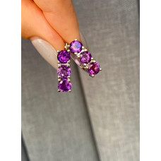 Срібні сережки з аметистом бразильським 046-61