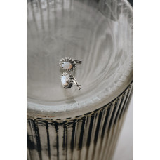 Срібні сережки з нано опалом та фіанітом 085N-5510