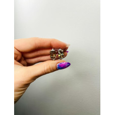 Срібні сережки з нано султанітом та фіанітом 103N-8210