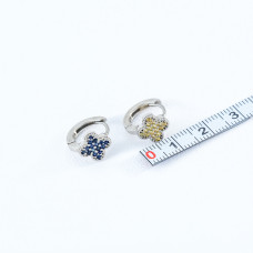 Срібні сережки з сапфіром та жовтим сапфіром 211-3178