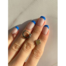 Срібні сережки з сапфіром та жовтим сапфіром 211-3178