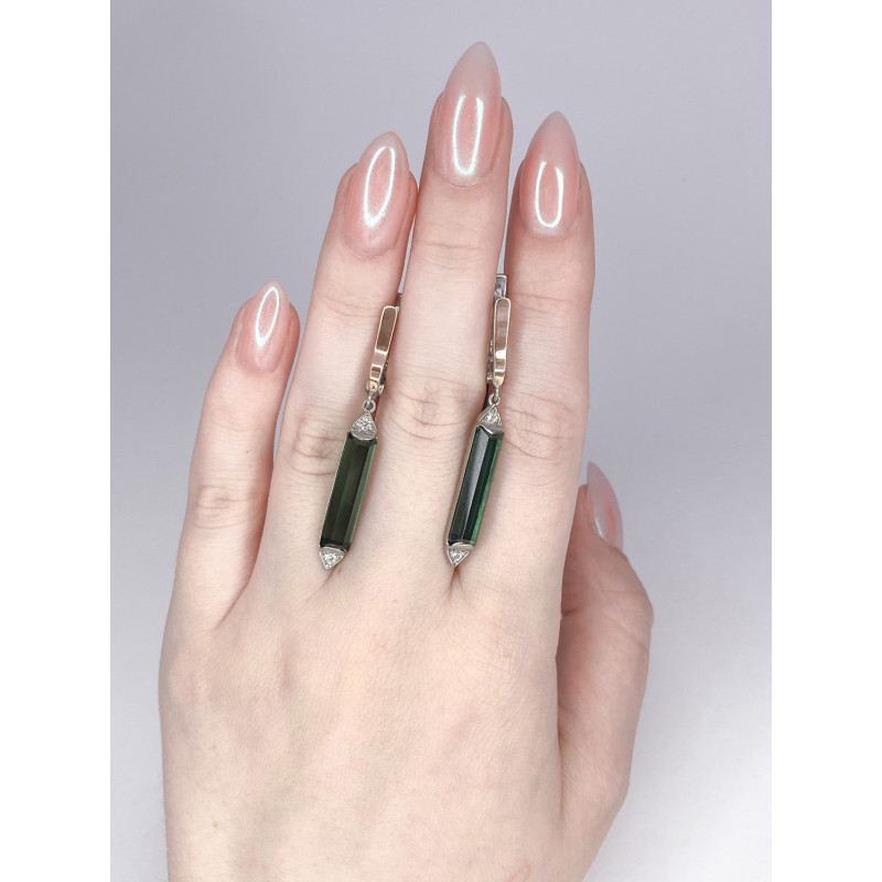 Срібні сережки з фіанітом Snowy-6410 